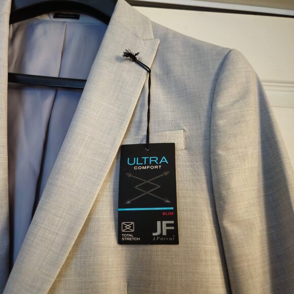 J. Ferrar Men's Light Gray Slim Fit Suit Jacket Men's Size 36R - Picture 2 of 6